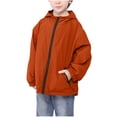thumbnail image 1 of SERTG Boys and Girls Fall Jacket Hooded Zip Front Fashion Fitted Lightweight Packable Active Outerwear for Children 2-10 Years(Red,6-7 Years), 1 of 6