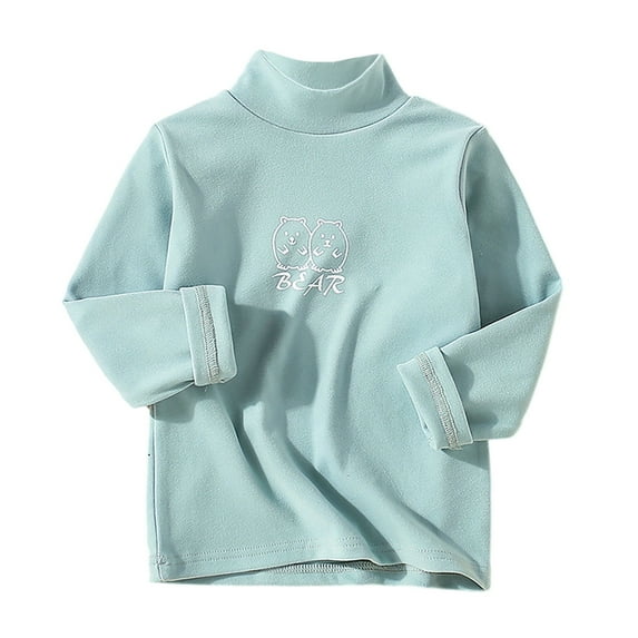 SERTG Boys and Girls Solid Color Knit Sweater Long Sleeve Round Neck Fall Winter Keep Warm Knitwear Top for Children 1-8 Years(Green,5 Years)