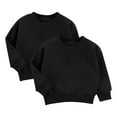 thumbnail image 1 of SERTG Boys and Girls Solid Color Knit Sweater Long Sleeve Round Neck Fall Winter Keep Warm Knitwear Top for Children 3-9 Years(Z01#Black,3 Years), 1 of 3