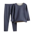 thumbnail image 1 of SERTG Boys and Girls Solid Color Underwear Set Seamless Thermal Tops and Pants Fall Winter Two Piece Set for Children 1-16 Years(Dark Gray,3 Years), 1 of 4