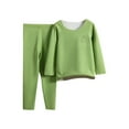 thumbnail image 1 of SERTG Boys and Girls Solid Color Underwear Set Seamless Thermal Tops and Pants Fall Winter Two Piece Set for Children 1-16 Years(Green,2 Years), 1 of 4