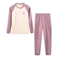 thumbnail image 1 of SERTG Boys and Girls Solid Color Underwear Set Seamless Thermal Tops and Pants Fall Winter Two Piece Set for Children 1-16 Years(Purple,7 Years), 1 of 4