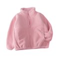 thumbnail image 1 of SERTG Boys and Girls Solid Jacket Zip Front Long Sleeve Non Hooded Thermal Lined Outerwear for Children 2-12 Years(Pink,2-3 Years), 1 of 5