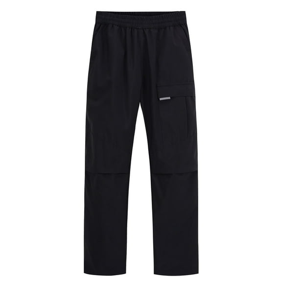 SERTG Boys and Girls Winter Pants Solid Color Elastic Waist Warm Pants Waterproof and Velvet Skiing Long Pants for Kids 5-15 Years(Black,7-8 Years)