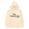 thumbnail image 1 of SERTG Children Casual Hooded Top Loose Printing Fall Winter Long Sleeved with Pockets Hooded Sports Top for Kids 2-13 Years(Beige,11-12 Years), 1 of 3