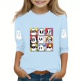 thumbnail image 1 of SERTG Children Halloween Print Shirt 3/4 Long Sleeve Round Neck Loose Fitted Casual Playful Top for Boys and Girls 3-12 Years(Light Blue,9-10 Years), 1 of 3