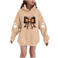 thumbnail image 1 of SERTG Children Halloween Printed Hooded Tops Long Sleeved Sweatshirt with Pockets Fleece Top Hooded Sweatshirt for Girls 3-14 Years(Khaki,11-12 Years), 1 of 4