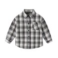 thumbnail image 1 of SERTG Children's Formal Casual Dress Shirt – 2025 Fashion Long Sleeve Solid & Striped Button Up Tops Child Spring Autumn School or Party Wear(Gray#7,6-7 Years), 1 of 3