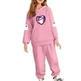 thumbnail image 1 of SERTG Children's Halloween Two-Piece Set Hooded Sweatshirt with Cute Printed +Casual Long Pants Long Sleeved Set Tops and Pants for Kids 2-13 Years(Pink,10 Years), 1 of 5