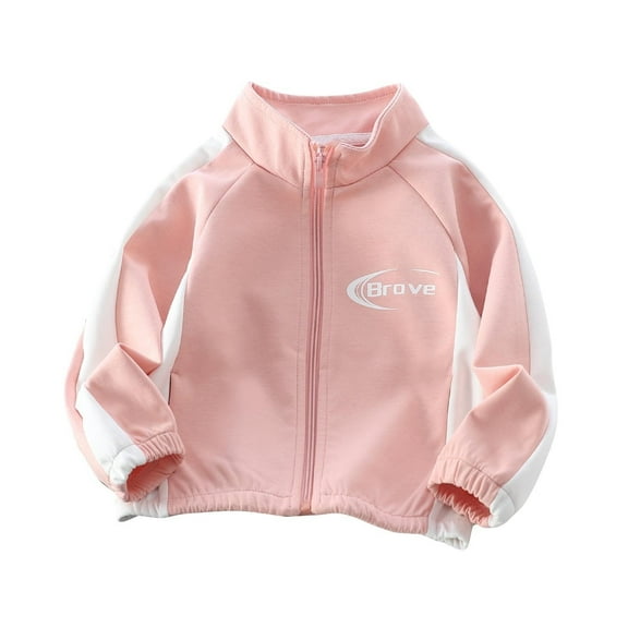 SERTG Children's Long Sleeve Oversized Zip Up Hoodie Outwear with Pockets for Child and Child Casual and Comfortable Loose Jackets(Pink#1,9 Years)