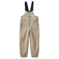 thumbnail image 1 of SERTG Children's Pants Color Blocked Zipper Multi Pocket Workwear Pants Winter Windproof Waterproof Warm and Thick Skiing Pants Long Pants for Kids 3-13 Years(Khaki,7-8 Years), 1 of 4