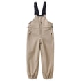thumbnail image 1 of SERTG Children's Pants Color Blocked Zipper Multi Pocket Workwear Pants Winter Windproof Waterproof Warm and Thick Skiing Pants Long Pants for Kids 3-13 Years(Khaki,9-10 Years), 1 of 5