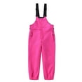 thumbnail image 1 of SERTG Children's Pants Color Blocked Zipper Multi Pocket Workwear Pants Winter Windproof Waterproof Warm and Thick Skiing Pants Long Pants for Kids 3-13 Years(Hot Pink,3-4 Years), 1 of 3