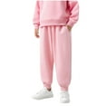 thumbnail image 1 of SERTG Children's Solid Color Pants Soft Elastic Waistband Sports Pants with Pockets Warm Sweatpants Long Pants for Kids 2-13 Years(Pink#1,5 Years), 1 of 8