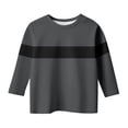 thumbnail image 1 of SERTG Girls 3/4 Sleeve Round Neck T-Shirt Kids Cotton Fashion Casual Spring Summer Comfortable Fit Everyday Top(Dark Gray,3-4 Years), 1 of 5