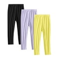 thumbnail image 1 of SERTG Girls 3 Pack Solid Color Leggings Lightweight Skinny Pants Spring Fall Soft Stretchy Comfortable Fitted Base Layer Pants for Kids 2-13 Years(Black,12 Years), 1 of 9