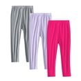 thumbnail image 1 of SERTG Girls 3 Pack Solid Color Leggings Lightweight Skinny Pants Spring Fall Soft Stretchy Comfortable Fitted Base Layer Pants for Kids 2-13 Years(Purple#10,3 Years), 1 of 9