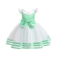 thumbnail image 1 of SERTG Girls Dress Floral Sheer Sweep Train Halloween Sleeveless Round Neck Role Play Outfit for Big Kids 4-10 Years(Green#1,6 Years), 1 of 9