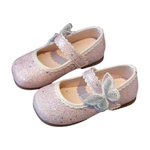 SERTG Girls Fashion Casual Closed Toe Princess Style Flats with Bow Comfortable School Shoes for Everyday Wear and Soft Sole Footwear for Girls(Pink,15-18 Months)