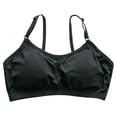 thumbnail image 1 of SERTG Girls Lightly Lined Training Bra Adjustable Straps Seamless Bra Light Support Bralette School Daily Wear Wire-Free Kids Comfort First Bra(Black,12-13 Years), 1 of 3