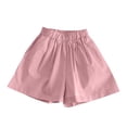 thumbnail image 1 of SERTG Girls Loose Cotton Shorts Elastic Waist Wide Leg Shorts Kids Summer Casual Solid Color Fit Summer Play Comfort Fit Everyday Bottoms(Pink,3 Years), 1 of 7