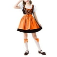 thumbnail image 1 of SERTG Girls Oktoberfest Maid-Style Set 3-Piece Puff Sleeve Round Neck Dress + Apron and Head Accessory Cottagecore Theme Dress-Up Skirt Outfit for Kids 3-12 Years(Orange,3 Years), 1 of 7