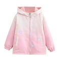 thumbnail image 1 of SERTG Girls Reversible Wear Jacket Hooded Outer Thermal Layer Fall Active Versatile Outerwear for Kids 4-15 Years(Pink,4 Years), 1 of 8
