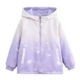 thumbnail image 1 of SERTG Girls Reversible Wear Jacket Hooded Outer Thermal Layer Fall Active Versatile Outerwear for Kids 4-15 Years(Purple,14 Years), 1 of 8
