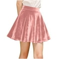 thumbnail image 1 of SERTG Girls Ruffle Elastic Waist Party Skirt Soft Comfortable Spring Summer Fall School Style Short Skirt Everyday Wear for Kids(Pink#1,12-13 Years), 1 of 9