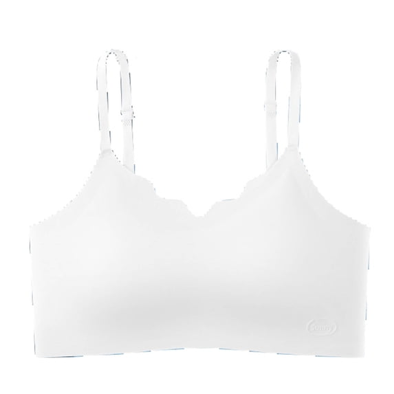 SERTG Girls Soft Cup Adjustable Straps Sports Bra Seamless Shock Control One Piece Athletic Activities Comfort Fit Active Underwear(White,13-15 Years)