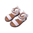 thumbnail image 1 of SERTG Girls Solid Color Bow Soft Sole Sandals Hook and Loop Closure Comfortable Breathable Outdoor Casual Shoes Kids Non-Slip Footwear for Daily Activities Summer Shoes(White#1,4.5-5 Years), 1 of 3