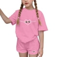 thumbnail image 1 of SERTG Girls St Patricks Day Set Luckly Shamrock Print T-Shirt and Shorts Casual Round Neck Short Sleeve Holiday Celebration Everyday Wear Kids Tee Festive Apparel(Pink,6-7 Years), 1 of 6