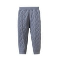 thumbnail image 1 of SERTG Girls' Winter Solid Color Pants Soft Lattice Pattern Thick Pants with Elastic Waist and Leg Beating Pants for Children 1-15 Years(Gray,4-5 Years), 1 of 6
