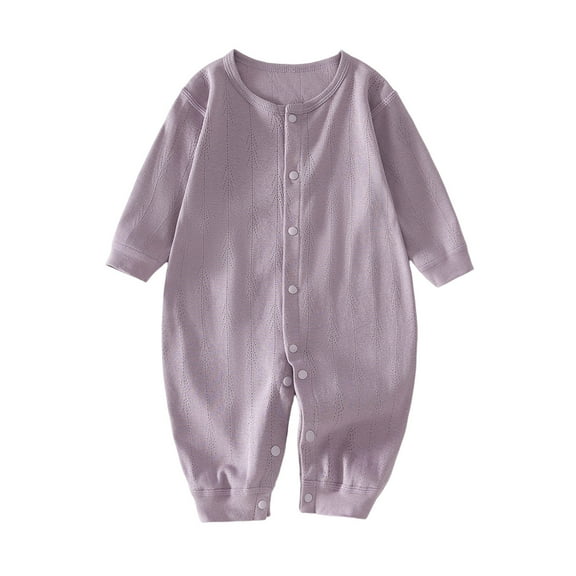 SERTG Infant Bodysuit Comfortable Long Sleeve Sleeve Fall Winter Daily Wear Onesie Outfit for Kids 0-18 Months(Purple,1 Years)
