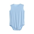 thumbnail image 1 of SERTG Infant Sleeveless Bodysuit Solid Color Round Neck Spring Summer Snap Romper for Kids 0-4 Years(Light Blue,3 Years), 1 of 5