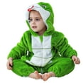 thumbnail image 1 of SERTG Infant Toddler Cute Print Set Hooded Romper Full-Cover Playwear Onesie for Kids 0-36 Months(Green,0-7 Months), 1 of 3