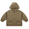 thumbnail image 1 of SERTG Kids Boys Solid Color Jacket Hooded Zip Front with Thermal Lining Versatile Active Outerwear for Chlidren 4-12 Years(Khaki,4 Years), 1 of 6