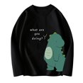 thumbnail image 1 of SERTG Kids Child Cute Print Long Sleeve T Shirts Children's Base Shirt Solid Color Spring Fall Tops Crewneck Tees for Children 2-12 Years(Black,4 Years), 1 of 3