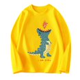 thumbnail image 1 of SERTG Kids Child Cute Print Long Sleeve T Shirts Children's Base Shirt Solid Color Spring Fall Tops Crewneck Tees for Children 2-12 Years(Yellow#2,5 Years), 1 of 3