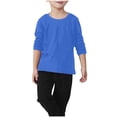 thumbnail image 1 of SERTG Kids Child and Child Long Sleeve Round Neck T Shirts Kids Basic Tee Solid Color Crewneck Casual Sport Tops Tees 2-11 Years(Blue,10-11 Years), 1 of 8