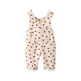 thumbnail image 1 of SERTG Kids Cute Print Corduroy Overalls Bodysuit Trousers with Pocket Spring Summer Lightweight Outfit Pants(White,4-5 Years), 1 of 6