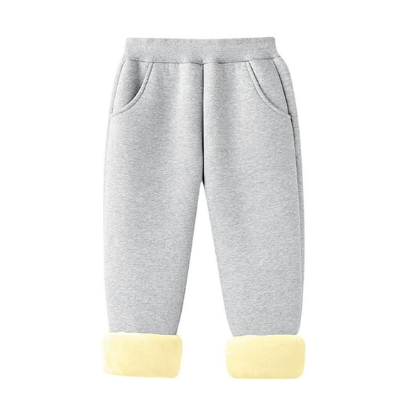 SERTG Kids Fall Winter Thermal Base Layer Pants Solid Color Casual Sport Wearable Comfortable Soft Trousers for Boys and Girls 2-8 Years(Gray#6,5 Years)