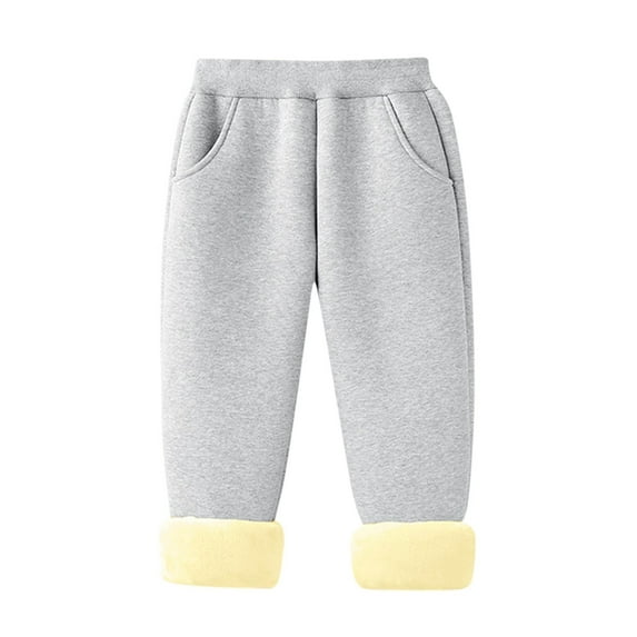 SERTG Kids Fall Winter Thermal Base Layer Pants Solid Color Casual Sport Wearable Comfortable Soft Trousers for Boys and Girls 2-8 Years(Gray#6,9 Years)