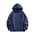 thumbnail image 1 of SERTG Kids Fashion Oversized Zip Solid Color Tops Casual Long Sleeves Hooded Fall Winter Sweatshirts Jackets with Pockets for Children 9-14 Years(Navy,11 Years), 1 of 9