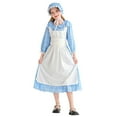 thumbnail image 1 of SERTG Kids Formal Long Sleeve Maid Dress Turn Down Collar Fall Winter Princess Party Dress for Children 5-14 Years(Light Blue,12 Years), 1 of 8