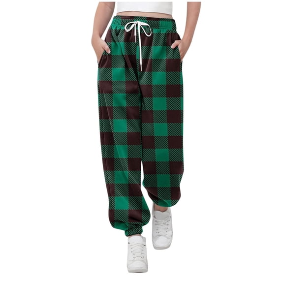 SERTG Kids Gradient Print Pants Fall Winter Soft Loose Elastic Waist Cuff Ankle Pull Trousers with String Pocket for Children 3-14 Years(Army Green#1,13 Years)