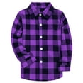 thumbnail image 1 of SERTG Kids Plaid Button Down Shirt Long Sleeve Collared Spring Fall Stylish Versatile Classic Plaid Top for Children 4-6 Years(White,8-9 Years), 1 of 8