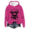 thumbnail image 1 of SERTG Kids Round Neck Sweatshirt with Pockets Loose Long Sleeves with Cute Patterns Fall Winter Warm and Comfortable Hooded Tops for Children 1-14 Years, 1 of 3