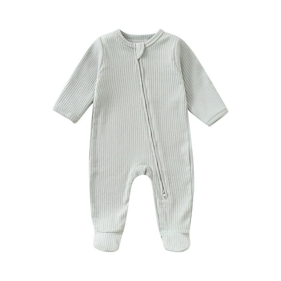 SERTG Kids Solid Color Bodysuit Round Neck Long Sleeve Casual Daily Wear Onesie Outfit for Infants 3-18 Months(Mint Green,3 Months)