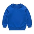 thumbnail image 1 of SERTG Kids Solid Color Pullover Hoodie Long Sleeve Round Neck Fall Winter Casual Comfortable for Children 1-13 Years(Blue,7 Years), 1 of 5